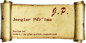 Jergler Pálma névjegykártya